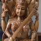 Sandalwood Hindu Goddess Saraswati Fine Hand Carved Statue - Malji Arts