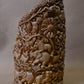 Sandalwood Solid Fine Carved Jungle and Buddha Meditation Scene - Malji Arts