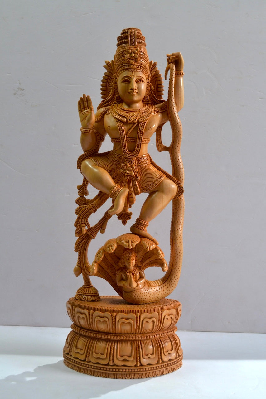 Wooden Special Dancing Krishna - Malji Arts