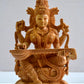 Wooden Special Carved Sitting Goddess Saraswati Statue - Malji Arts