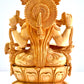 Wooden Special Carved Sitting Goddess Saraswati Statue - Malji Arts