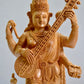 Wooden Special Carved Standing Goddess Saraswati Statue - Malji Arts