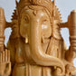 17" inch Wooden Large Special Smiling Lord Ganesha Chatri Round - Malji Arts