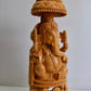 17" inch Wooden Large Special Smiling Lord Ganesha Chatri Round - Malji Arts