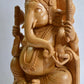 17" inch Wooden Large Special Smiling Lord Ganesha Chatri Round - Malji Arts