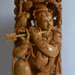 18" Inch Large Wooden Lord Krishna Sitting Under Tree - Malji Arts
