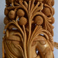 18" Inch Large Wooden Lord Krishna Sitting Under Tree - Malji Arts