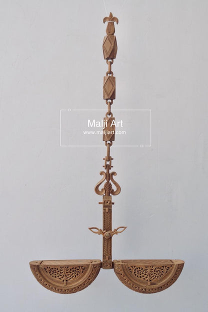 Sandalwood Carved Opening Pocket Watch Collective Piece - Malji Arts