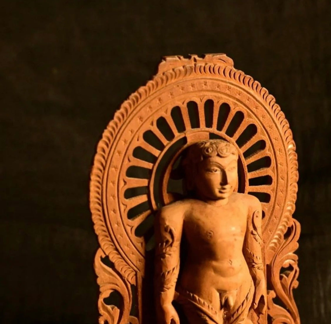 Sandalwood Rare Jain Digambara Tirthanhara Standing in Kayotsarga Meditation Posture - Malji Arts