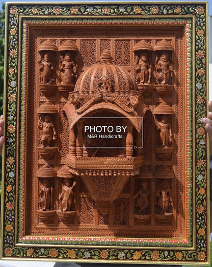Sandalwood Hand Carved Lord Vishnu Dashavatar JHAROKHA - Malji Arts