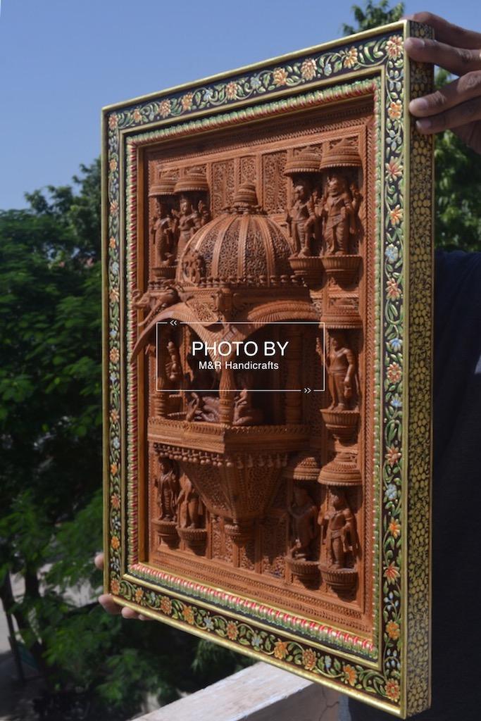 Sandalwood Hand Carved Lord Vishnu Dashavatar JHAROKHA - Malji Arts