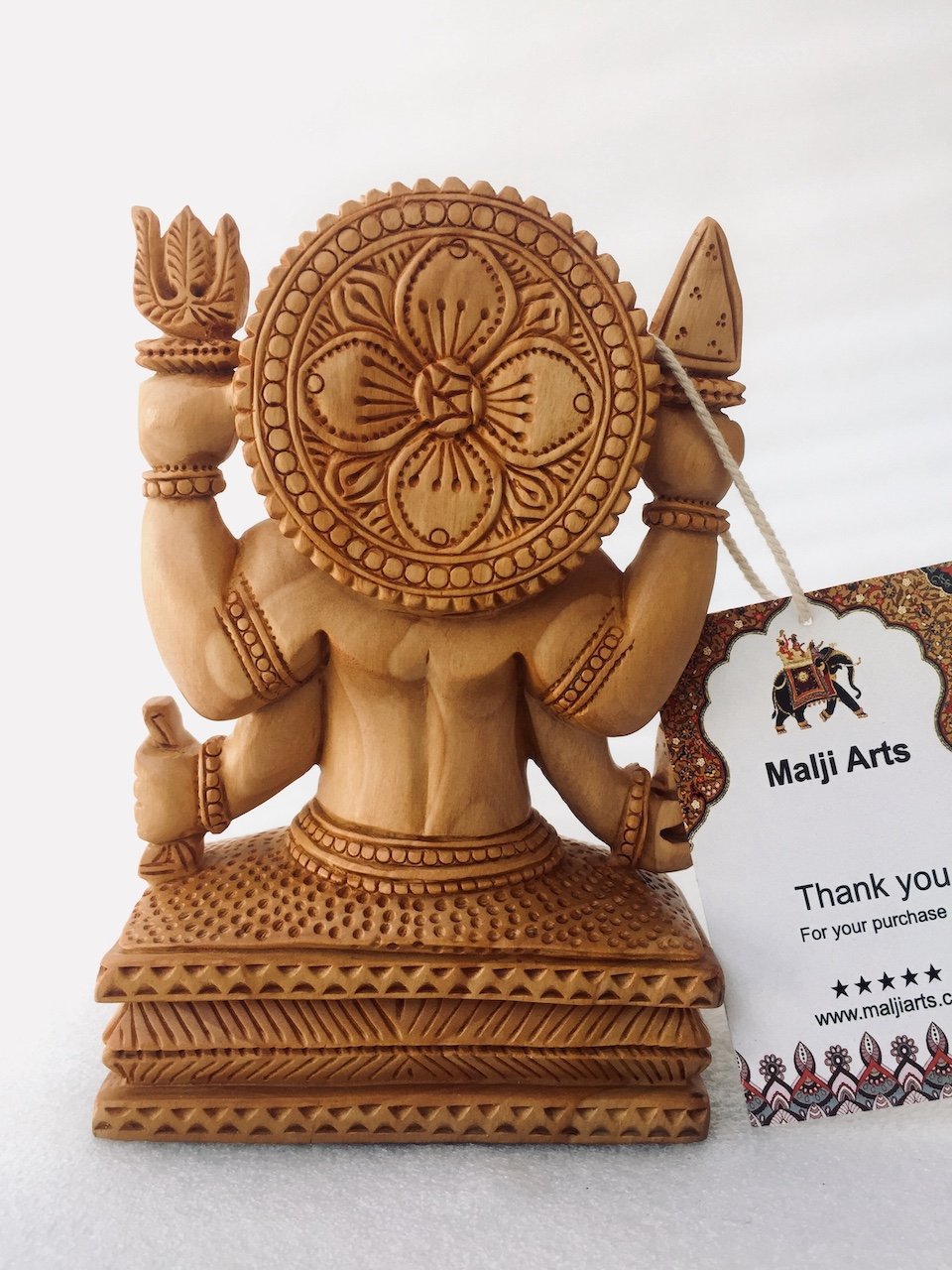 Wooden Hand Carved Nakoda Bhairav Statue - Malji Arts