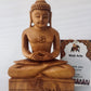 Wooden Hand Carved Mahaveer Bhagwan Statue - Malji Arts