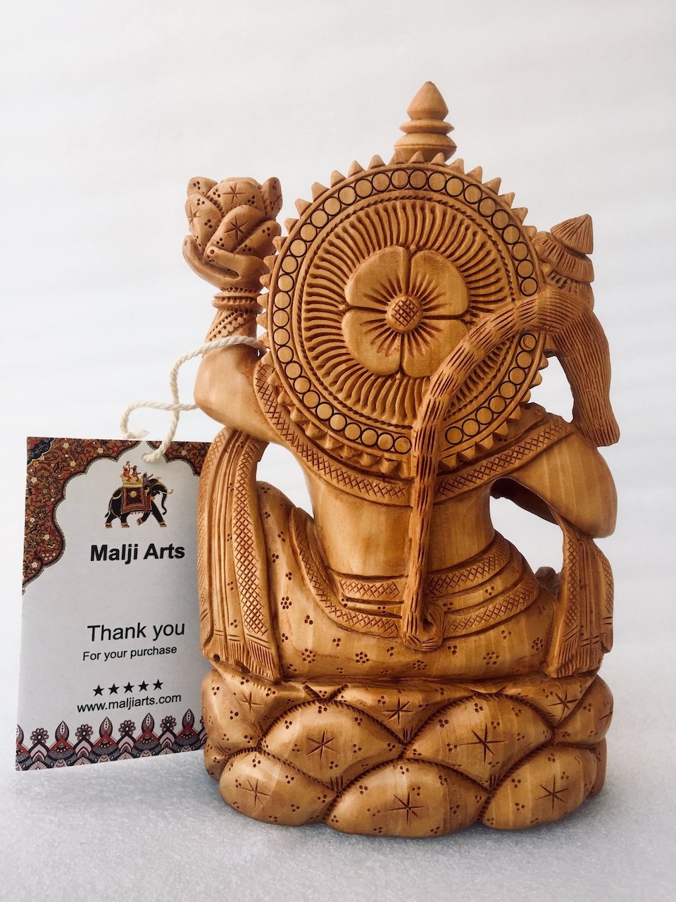 Wooden Hand Carved Lord Hanuman Statue - Malji Arts