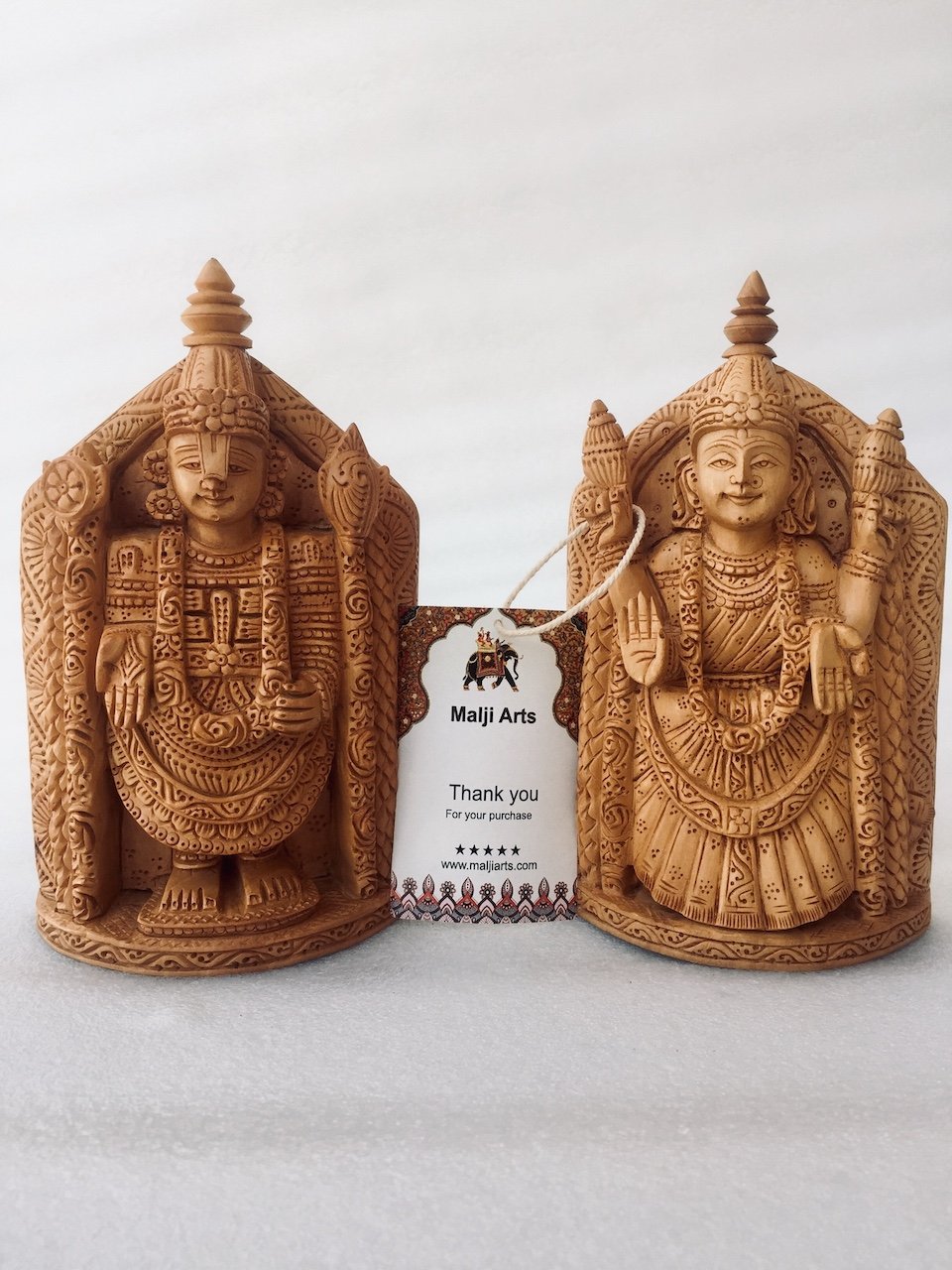 Wooden Tirupati Balaji and Tirumala Statue - Malji Arts