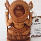 Wooden Hand Carved Ganesha Statue - Malji Arts