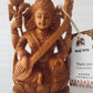 Wooden Hand Carved Saraswati Statue - Malji Arts