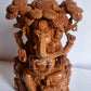 Sandalwood Hand Carved GANESH Under Tree Statue - Malji Arts