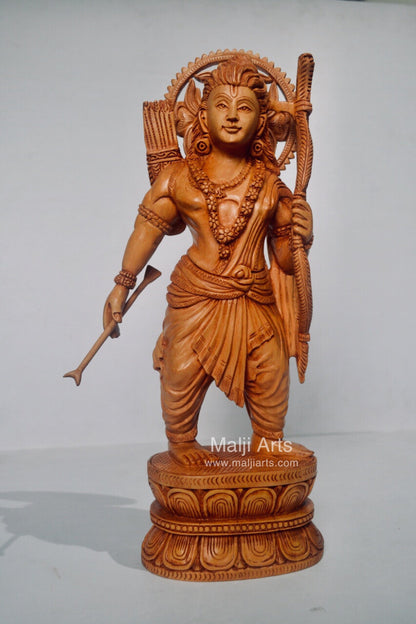 Wooden Ayodhya Temple Rama Statue - Malji Arts