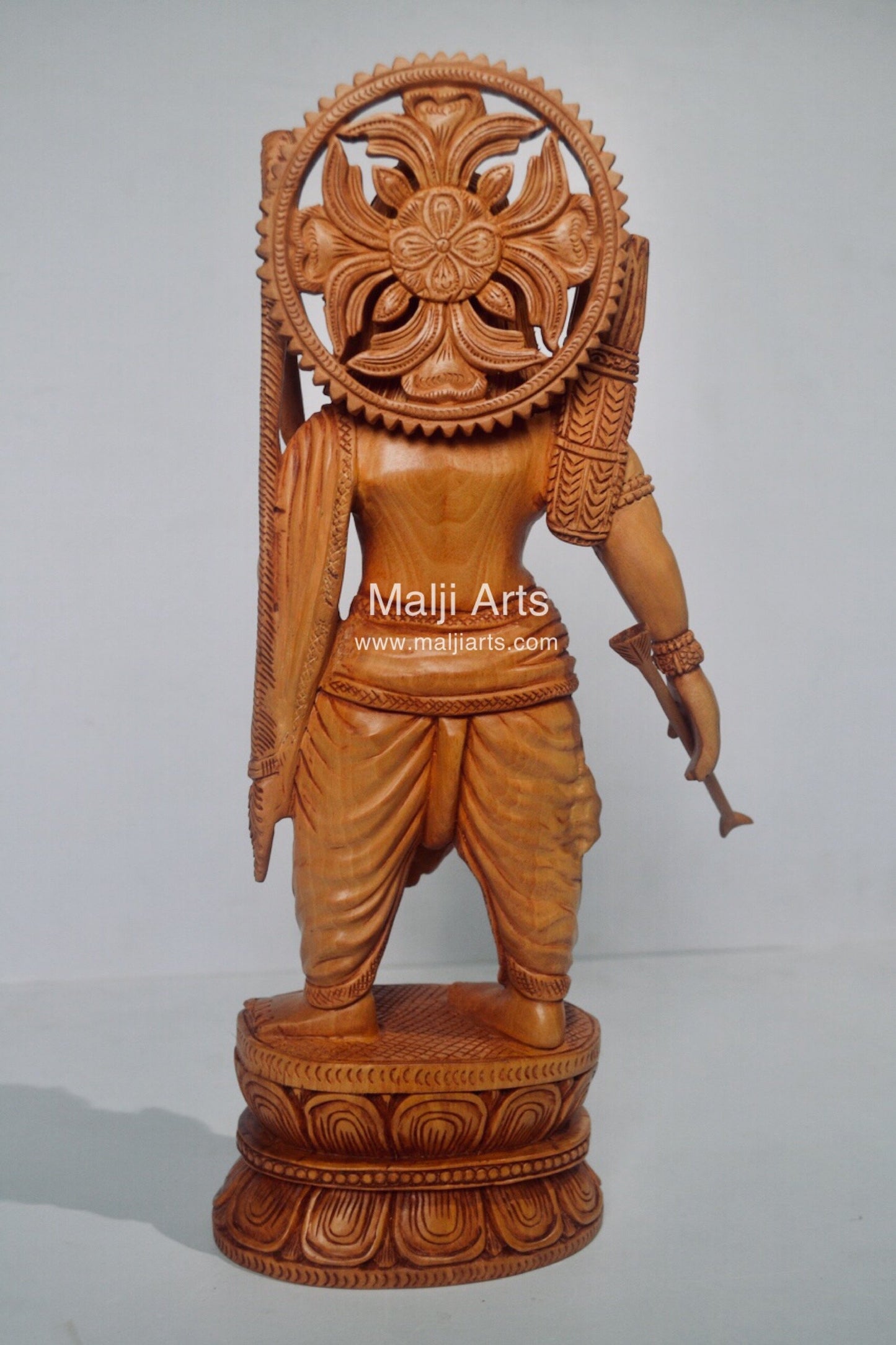 Wooden Ayodhya Temple Rama Statue - Malji Arts