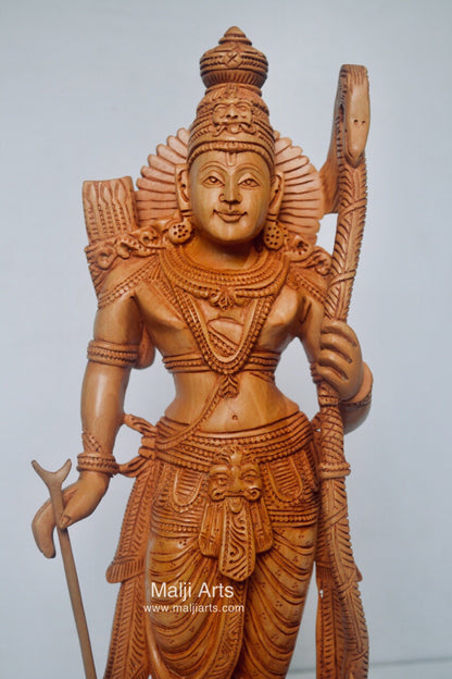 Wooden Lord Shri Rama Statue of Ayodhya Temple fine Carving - Malji Arts