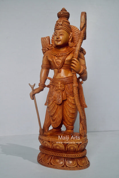Wooden Lord Shri Rama Statue of Ayodhya Temple fine Carving - Malji Arts