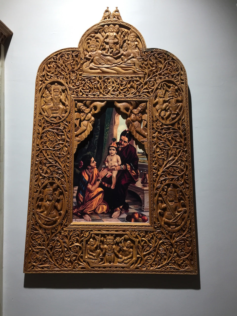 Sandalwood Rare Hand Carved Frame wall hanging artwork - Malji Arts