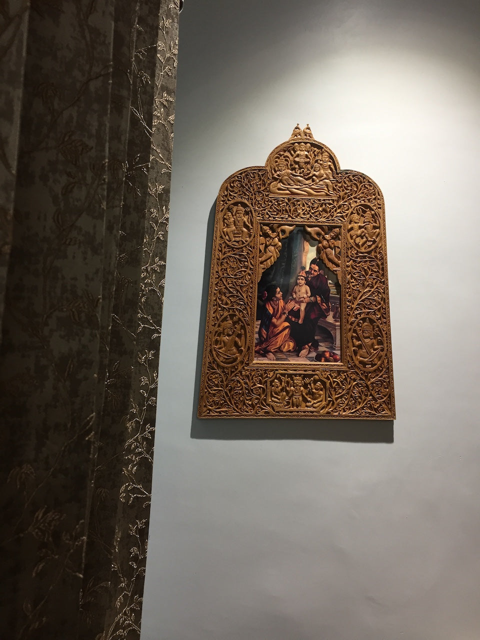 Sandalwood Rare Hand Carved Frame wall hanging artwork - Malji Arts