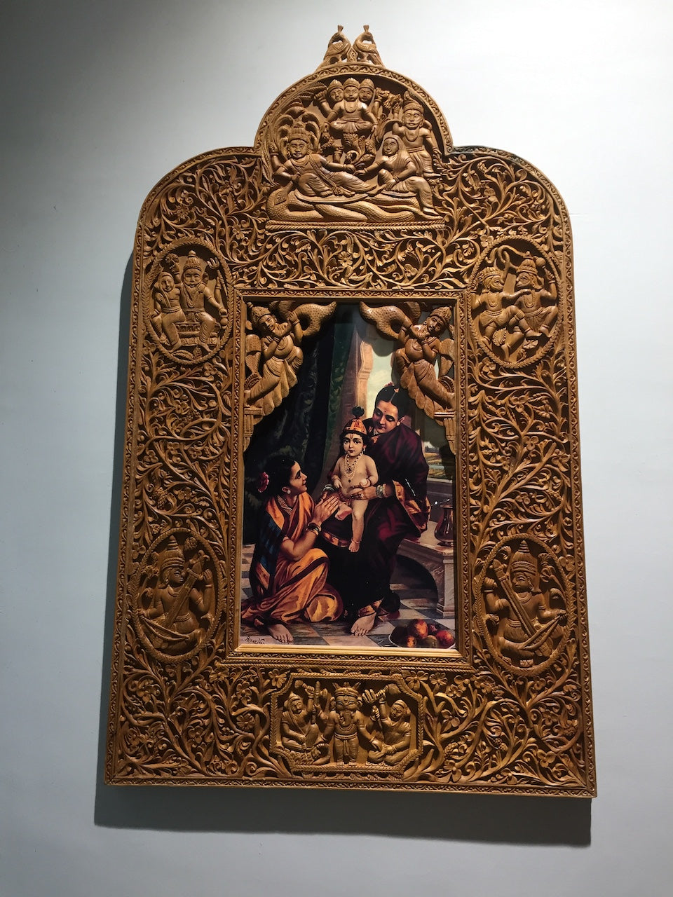 Sandalwood Rare Hand Carved Frame wall hanging artwork - Malji Arts