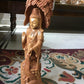 Sandalwood Standing Buddha Statue Under Tree - Malji Arts