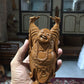 Sandalwood Carved Happy Man Laughing Buddha Statue - Malji Arts