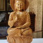 Large Sandalwood Fine Hand Carved Buddha Sitting Statue - Malji Arts
