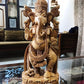 Wooden Ganesha Standing Fine Detailed Carved Statue - Malji Arts
