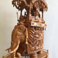 Big Size Wooden Fine Carved Ambabari Royal Safari - Malji Arts