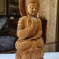 Large Sandalwood Fine Hand Carved Buddha Sitting Statue - Malji Arts