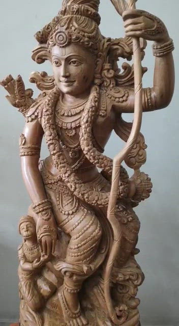 Sandalwood Lord Rama with Hanuman Quality Carving Statue