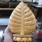 Wooden buddha meditation on leaf fine carved statue - Malji Arts