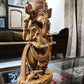 Wooden Ganesha Standing Fine Detailed Carved Statue - Malji Arts