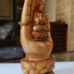 Sandalwood handmade Buddha statue in palm collectible Home Decor Gift - Malji Arts