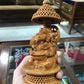 Wooden Round Jali Ganesha Fine Hand Carved Statue - Malji Arts