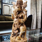 Wooden Ganesha Standing Fine Detailed Carved Statue - Malji Arts