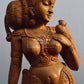 Wooden Royal Antique Standing Indian Lady Statue - Malji Arts