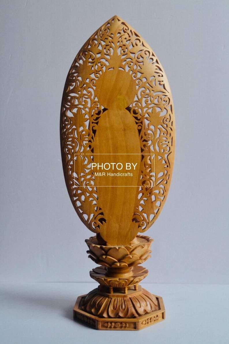 Wooden Hand Carved Chinese Walking Buddha - Malji Arts
