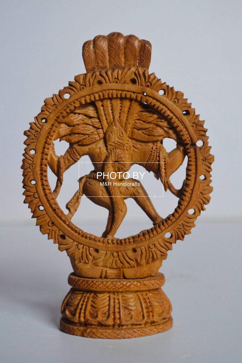Sandalwood Beautifully Carved Small Natraja Statue - Malji Arts