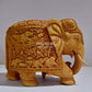 Wooden Very Fine Carved Elephant with Body Carving - Malji Arts