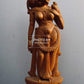 Wooden Royal Antique Standing Indian Lady Statue - Malji Arts