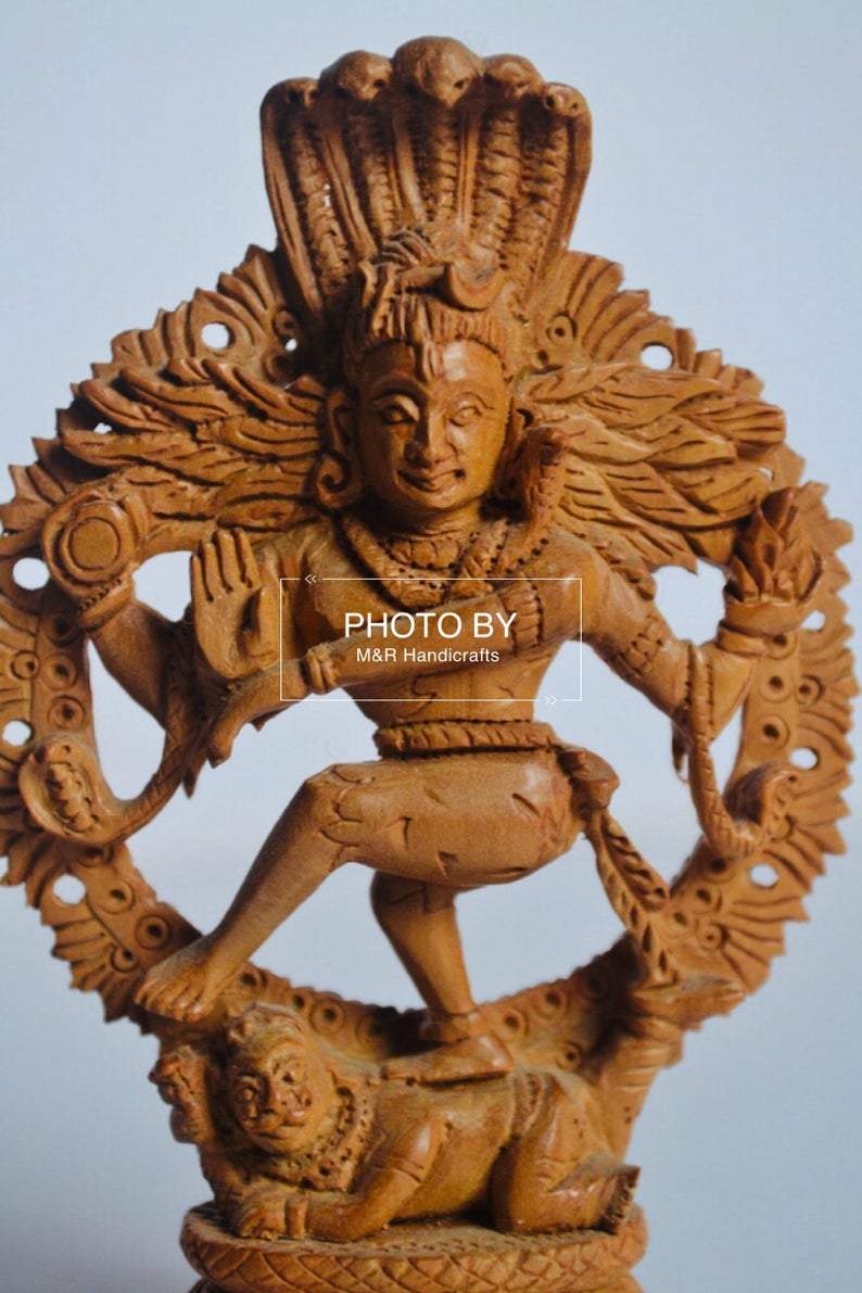 Sandalwood Beautifully Carved Small Natraja Statue - Malji Arts