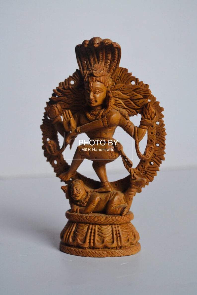 Sandalwood Beautifully Carved Small Natraja Statue - Malji Arts