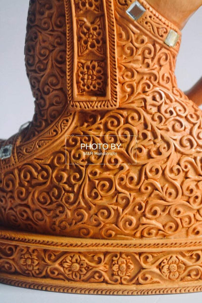 Wooden Beautifully Hand Carved Buddha Meditation - Malji Arts