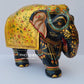 Wooden Fine Embossed Painted Elephant Statue - Malji Arts